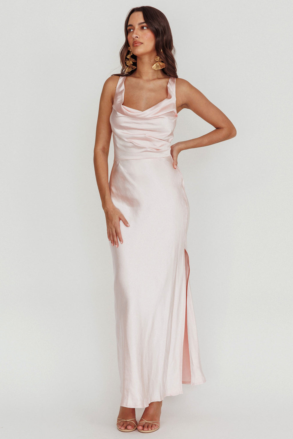 Sitara Tied Back Maxi Dress Blush by Selfie Leslie
