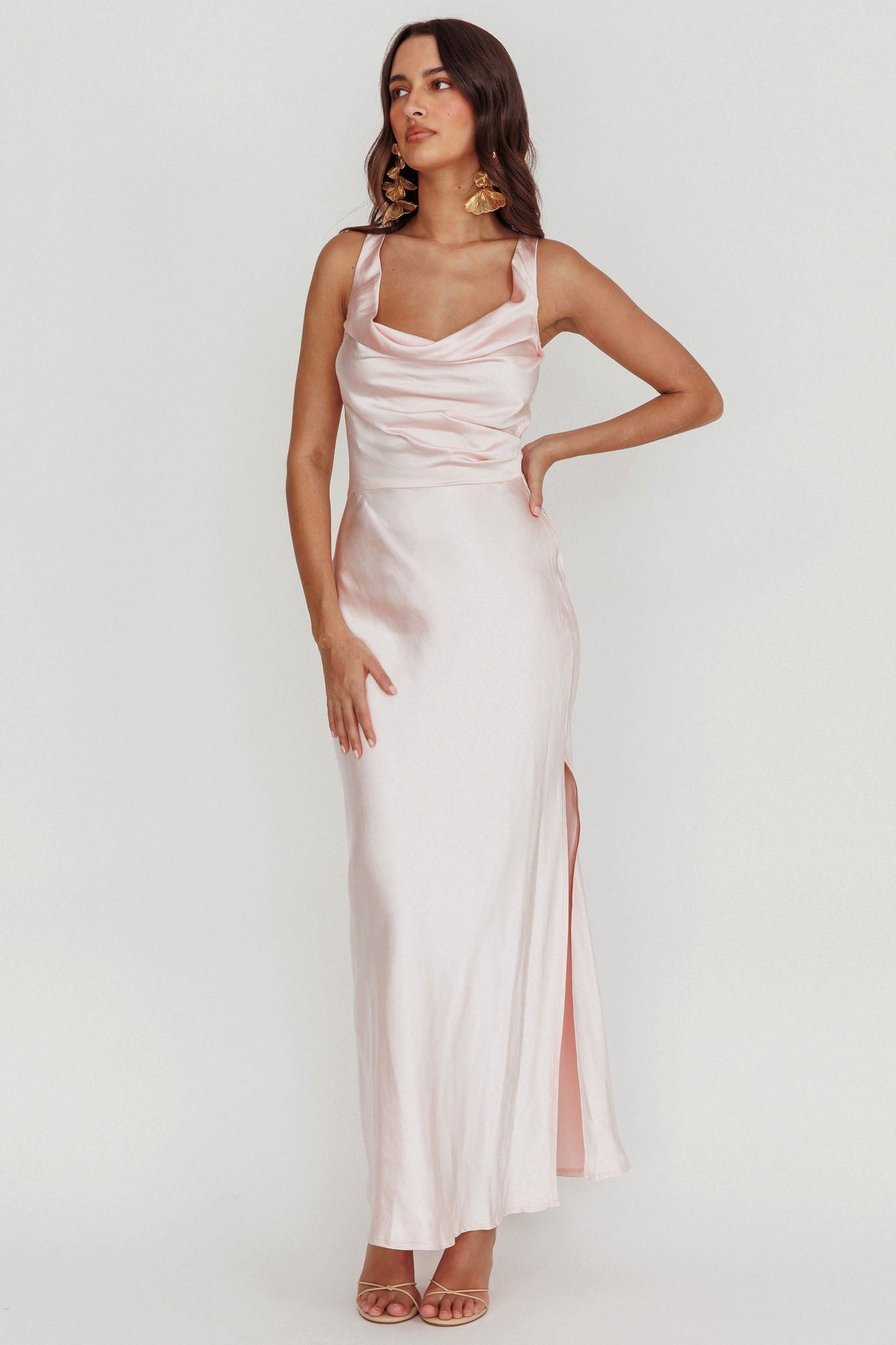 Sitara Tied Back Maxi Dress Blush by Selfie Leslie