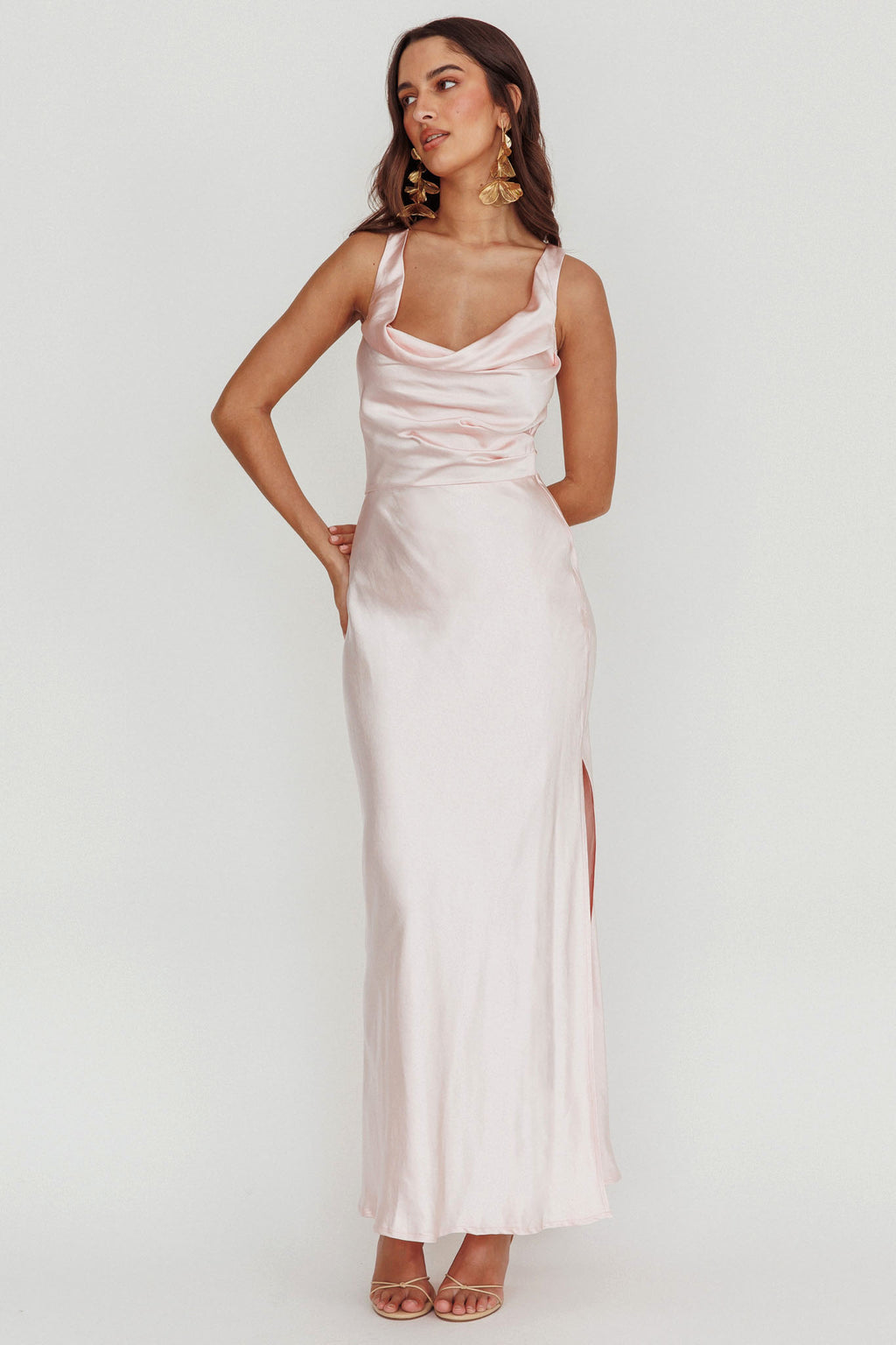 Sitara Tied Back Maxi Dress Blush by Selfie Leslie
