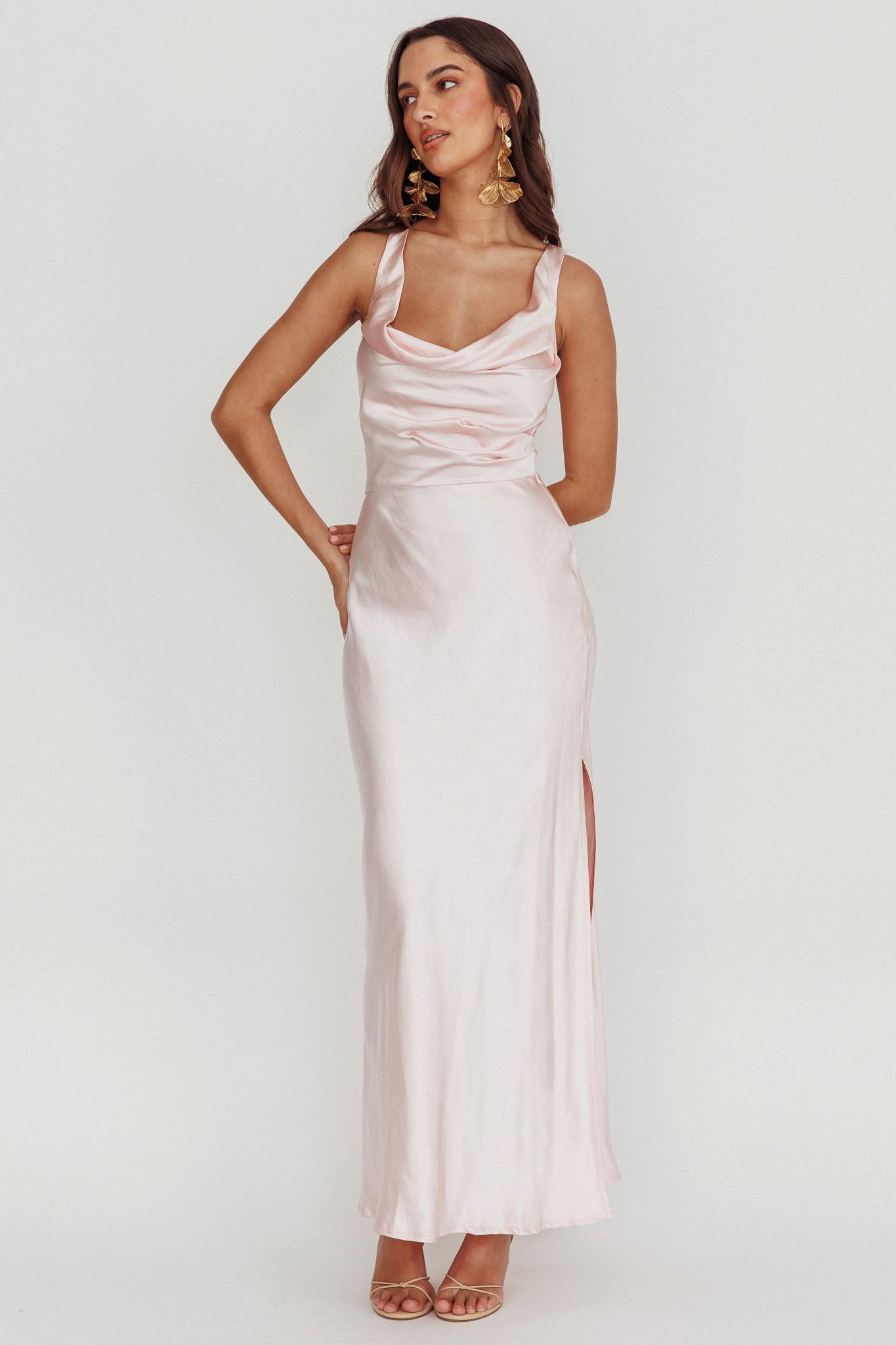 Sitara Tied Back Maxi Dress Blush by Selfie Leslie