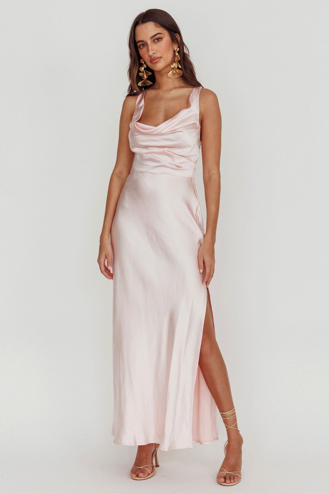 Sitara Tied Back Maxi Dress Blush by Selfie Leslie