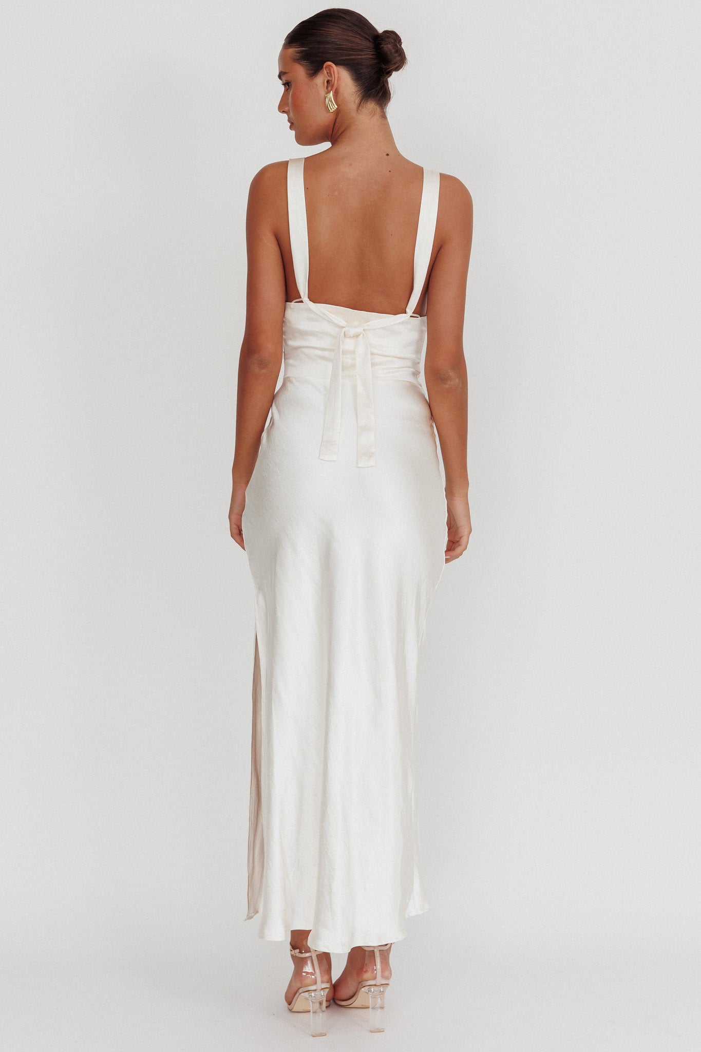 Sitara Tied Back Maxi Dress Oyster by Selfie Leslie