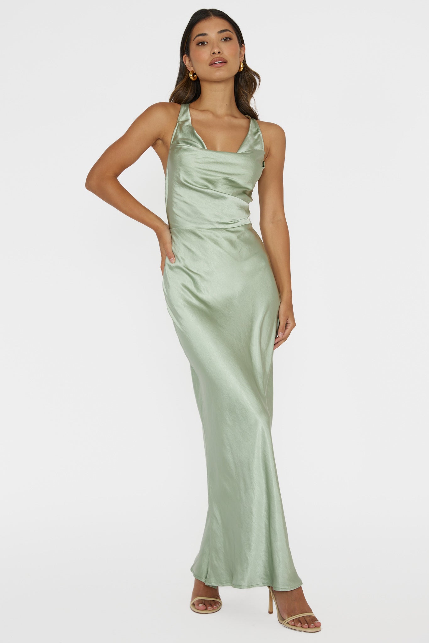 Remember When Tied Bodice Maxi Dress Sage