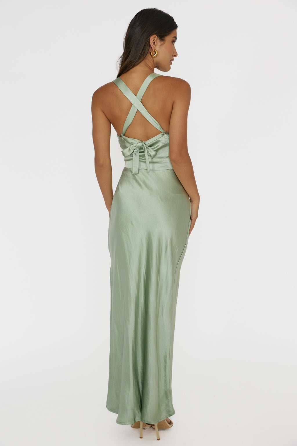 Sitara Tied Back Maxi Dress Sage by Selfie Leslie