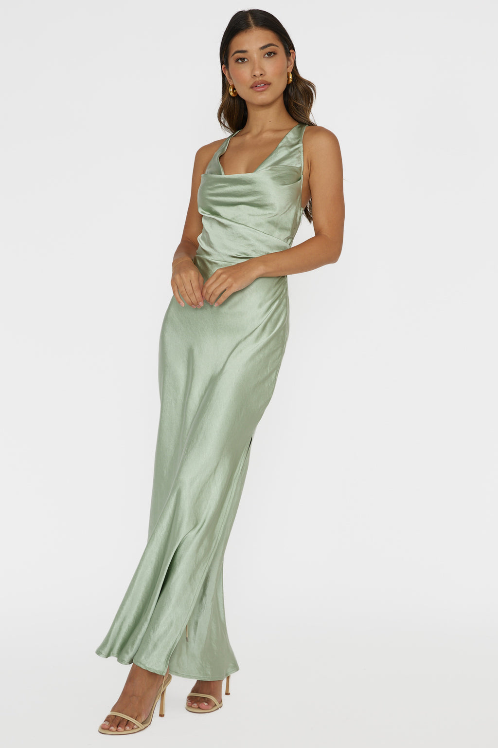 Sitara Tied Back Maxi Dress Sage by Selfie Leslie