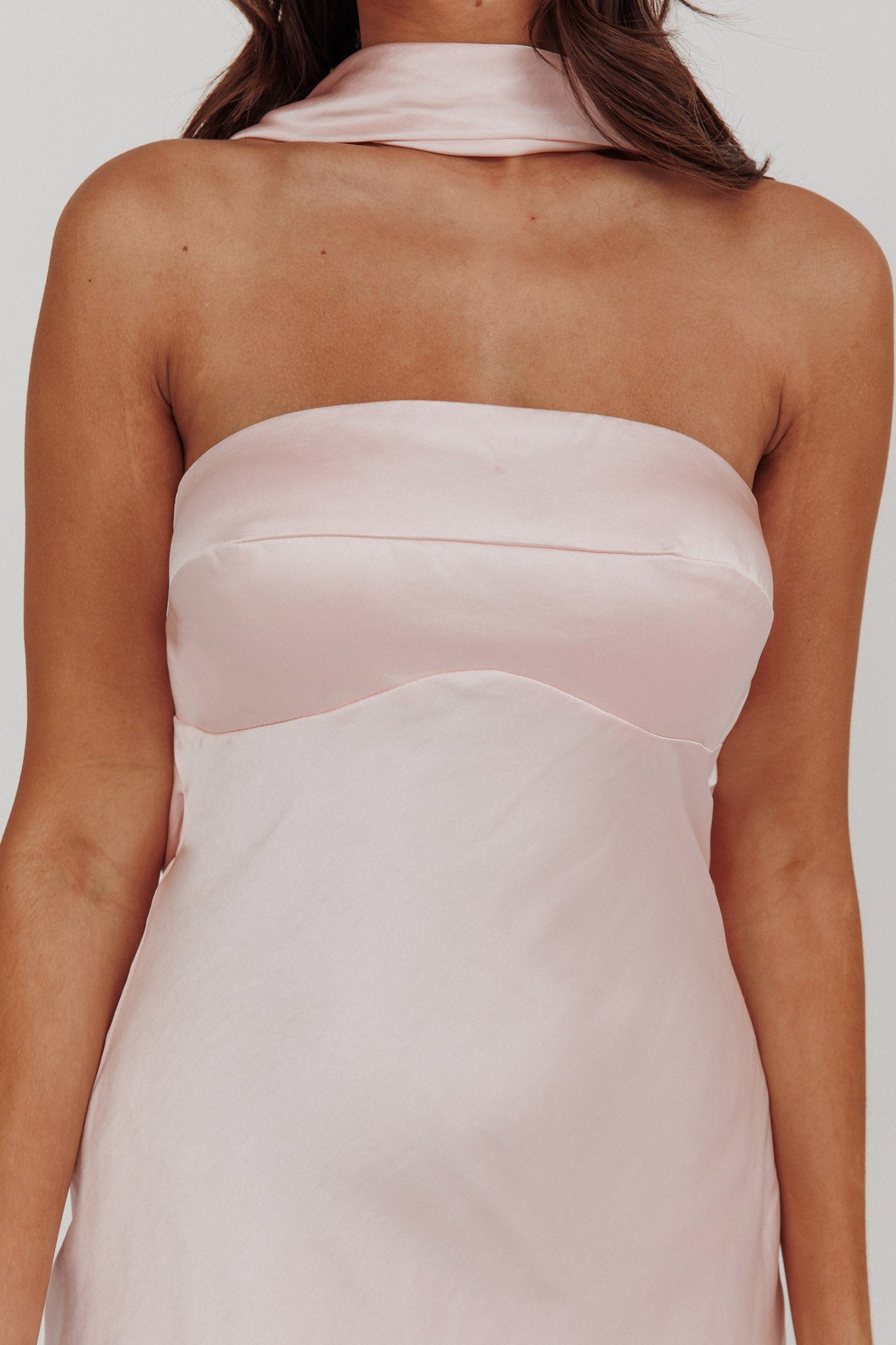reverse halter mini dress Embellished Extreme Cowl Neck Halter Mini Dress in Hot Pink - 10