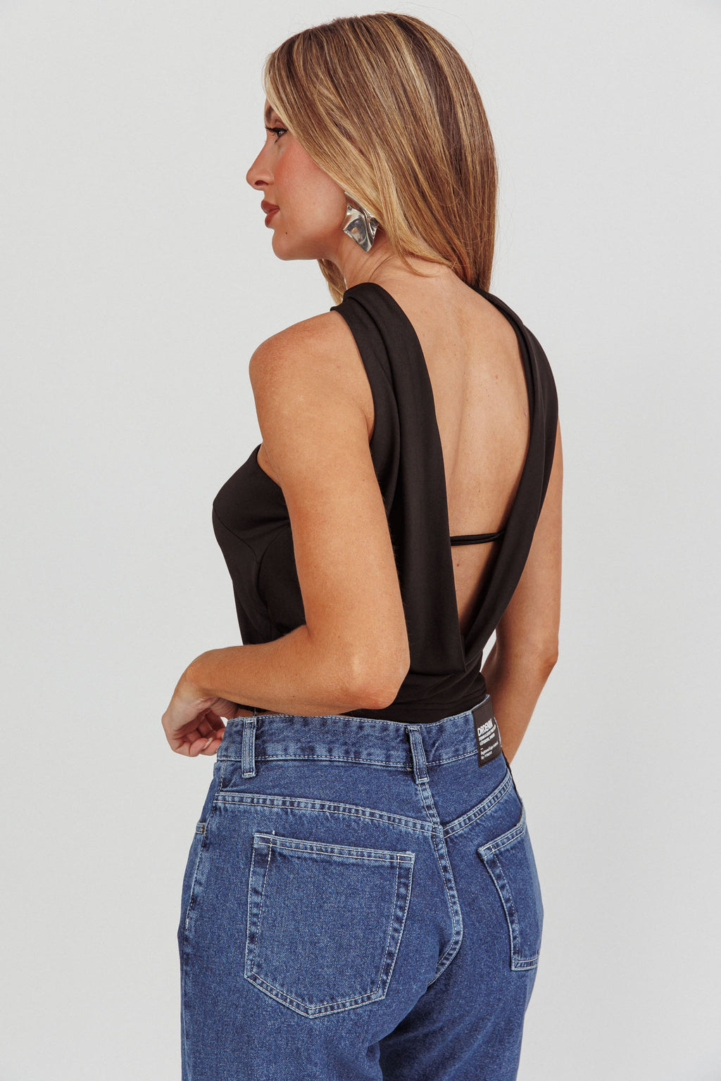 Damsel Reverse Halter Neck Top Black by Selfie Leslie