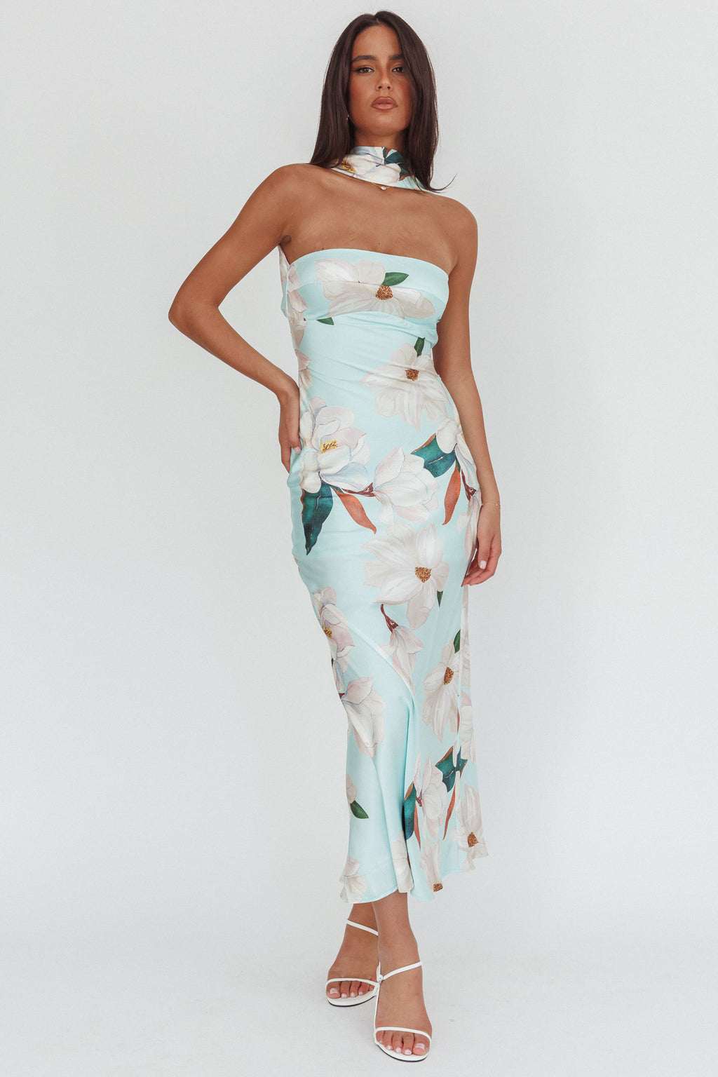 Damsel Reverse Halter Maxi Dress Magnolia Mint by Selfie Leslie
