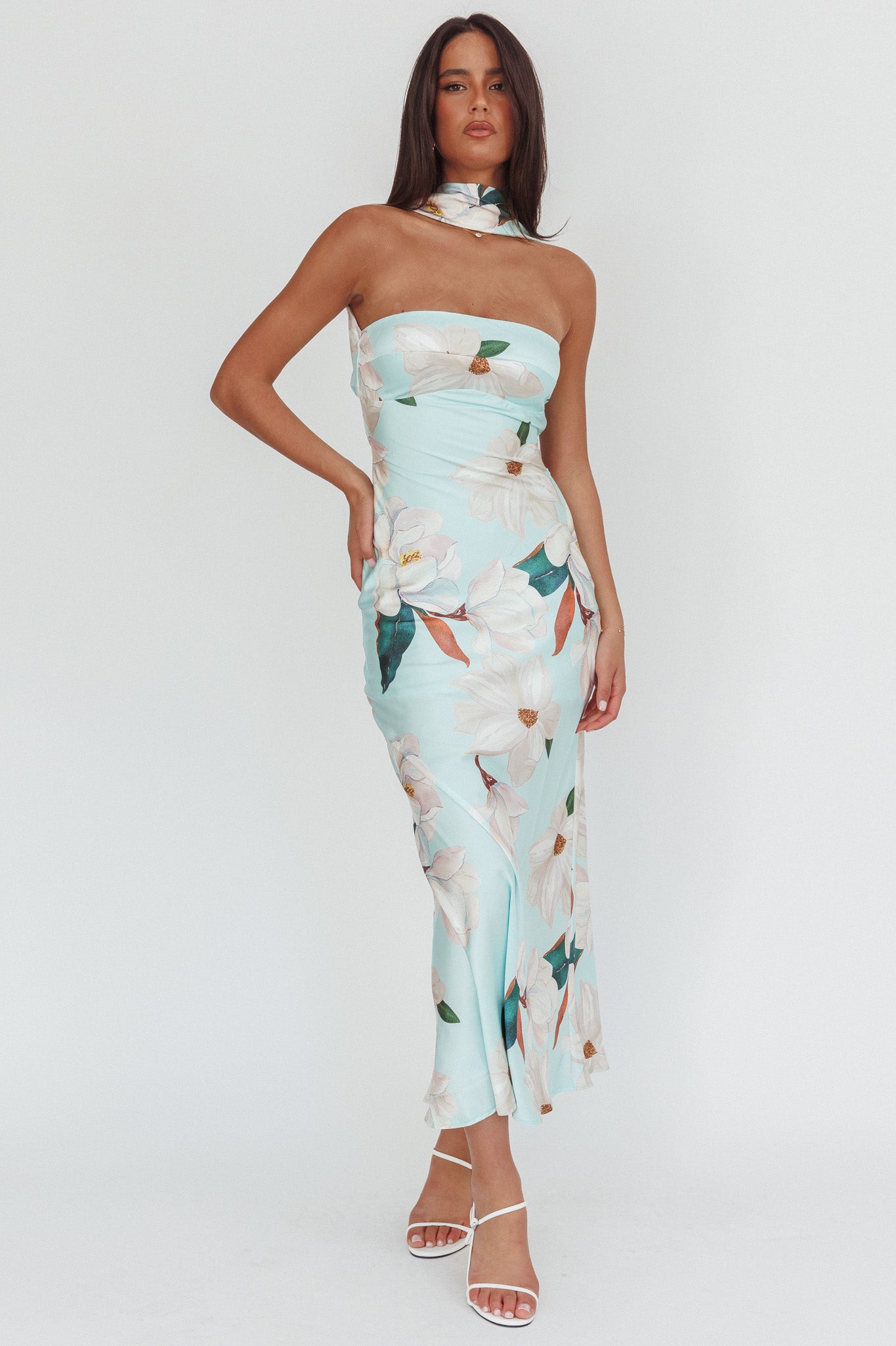 Damsel Reverse Halter Maxi Dress Magnolia Mint by Selfie Leslie