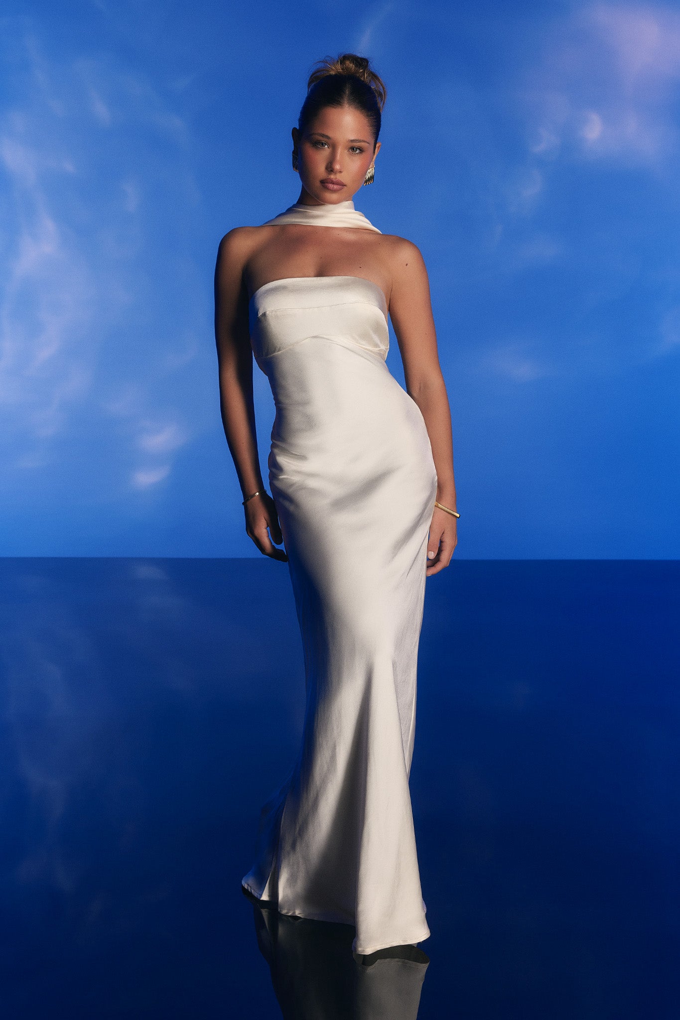 Damsel Reverse Halter Maxi Dress Oyster Damsel Reverse Halter Maxi Dress Oyster