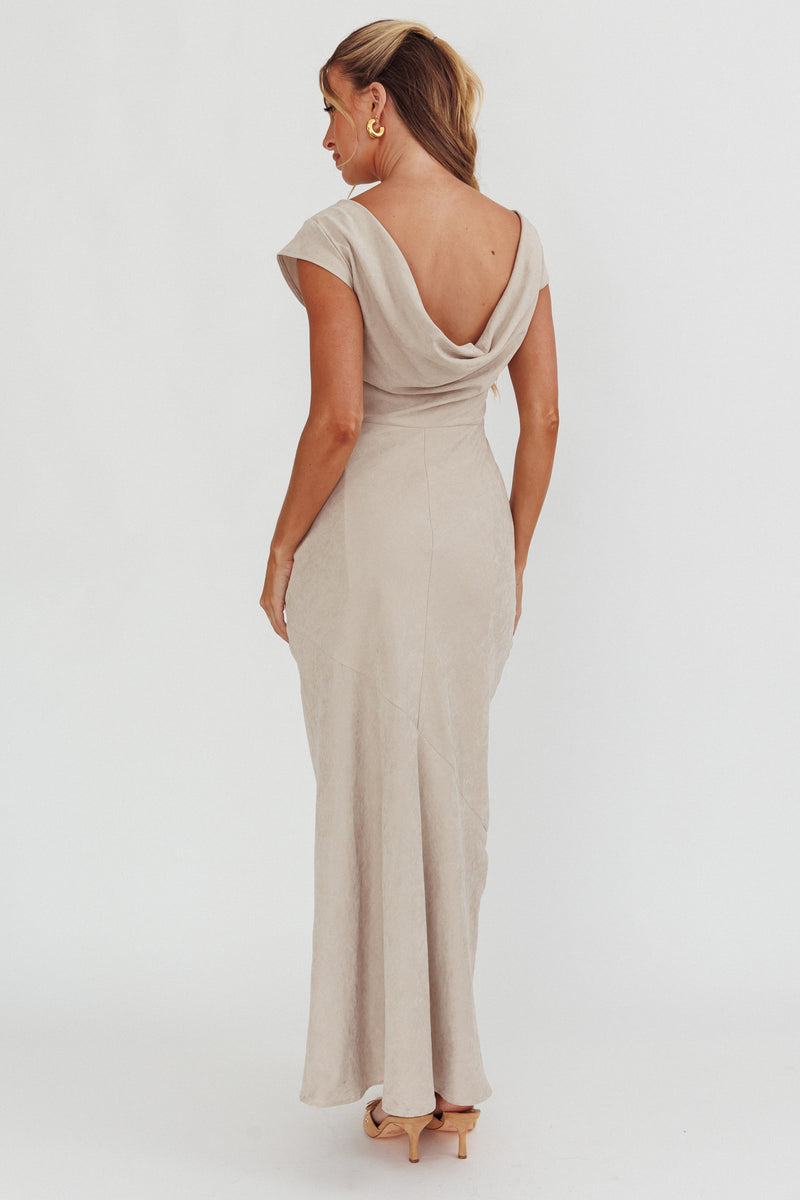 Maysa Cowl Back Maxi Dress Off White