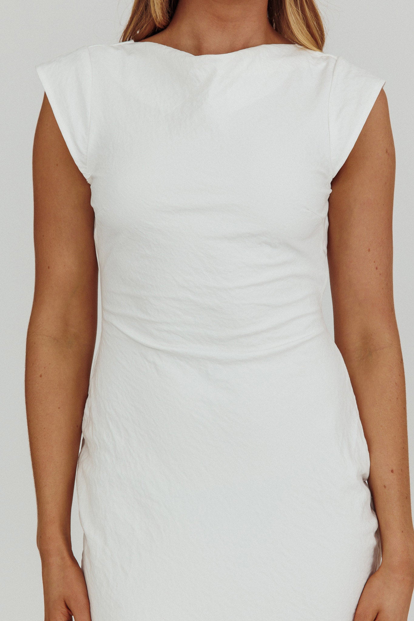 Maysa Cowl Back Maxi Dress Off White by Selfie Leslie