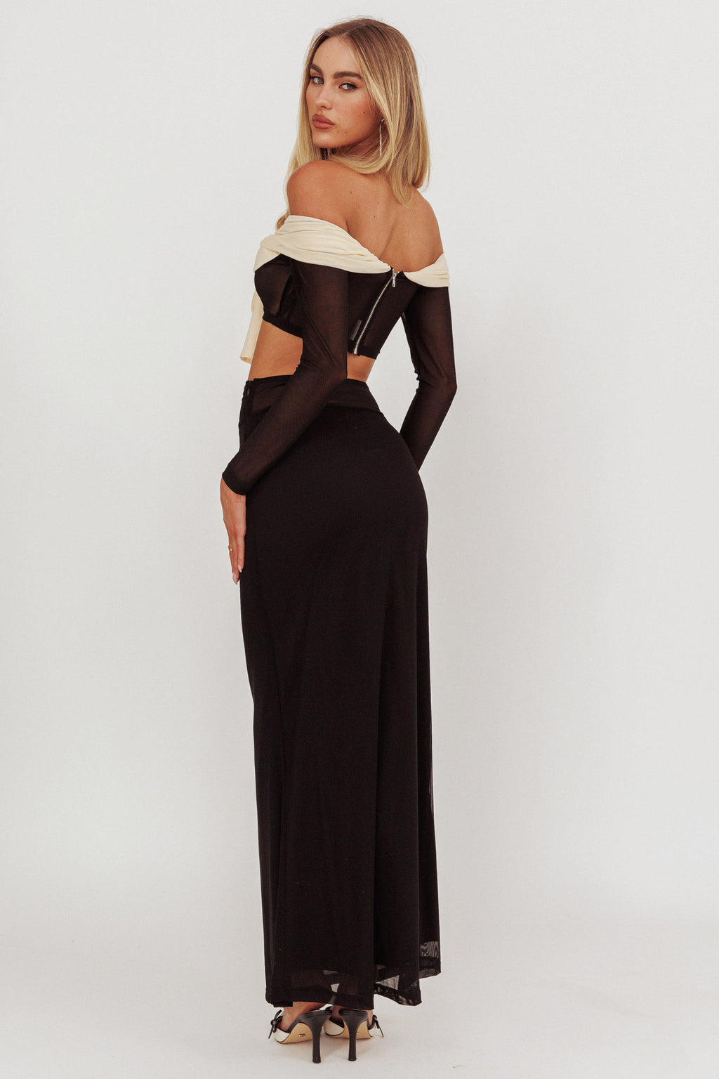 Perfect Worlds Mesh Maxi Skirt Black by Selfie Leslie