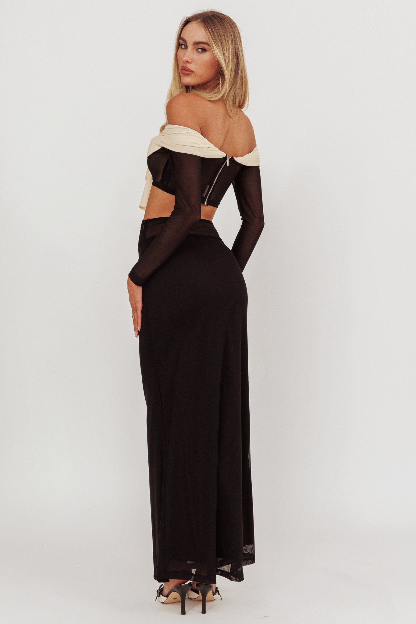 Perfect Worlds Mesh Maxi Skirt Black by Selfie Leslie