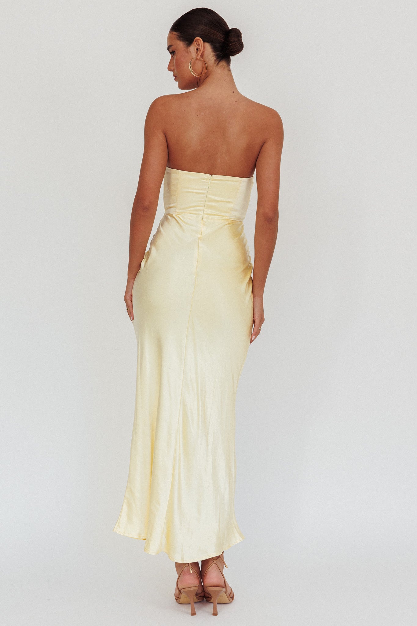 City Of Stars Strapless Maxi Dress Butter by Selfie Leslie
