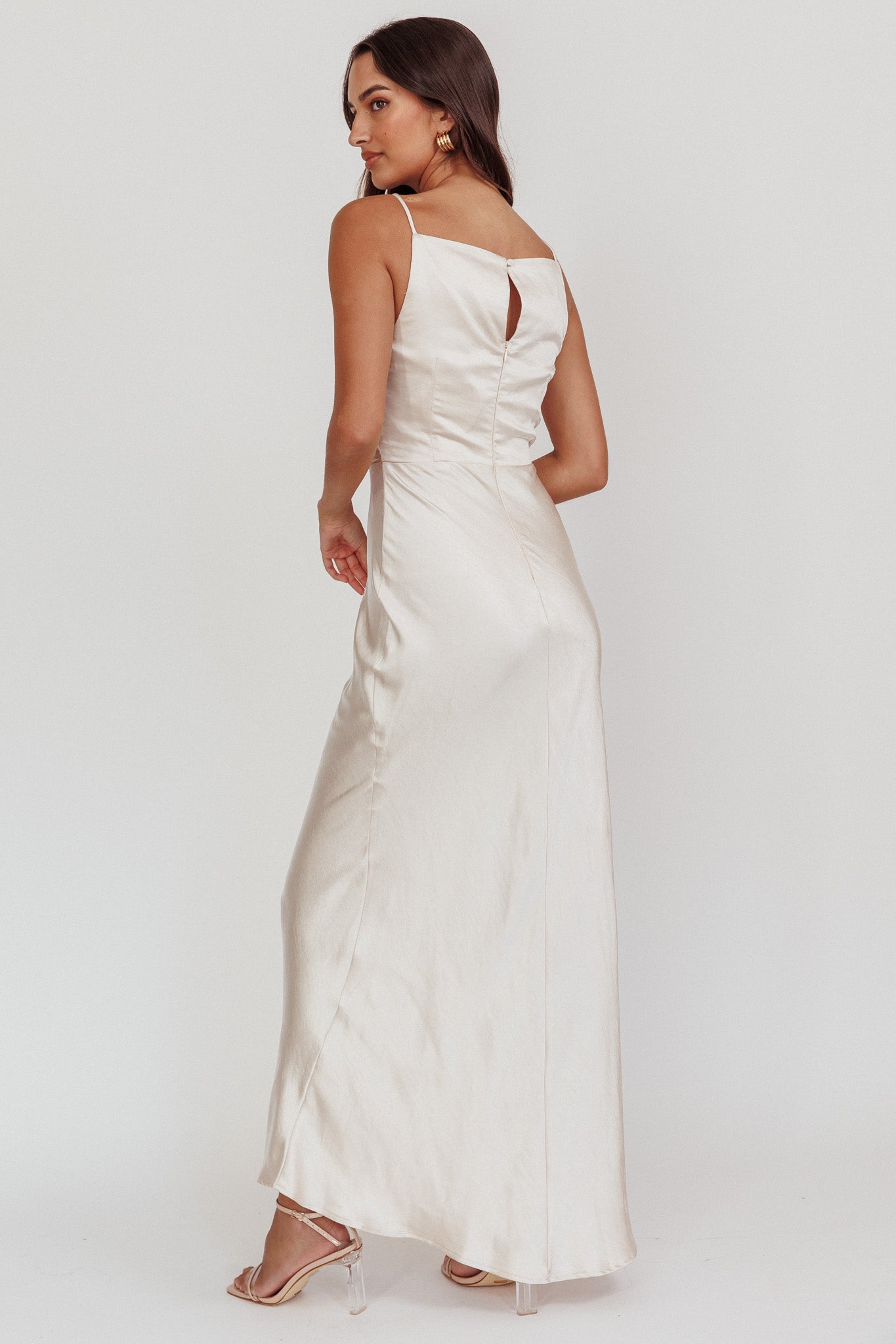 Laila Boat Neck Maxi Dress Stone Champagne | Selfie Leslie Laila Boat Neck Maxi Dress Stone Champagne | Selfie Leslie