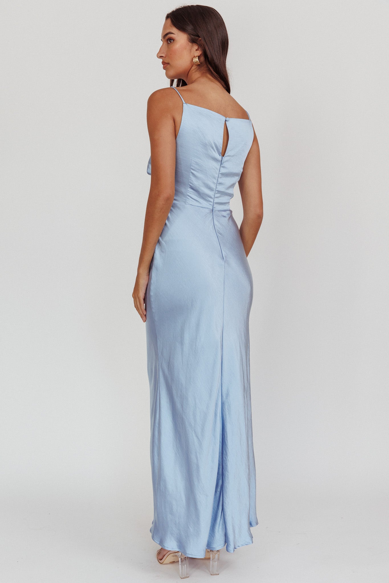 Laila Boat Neck Maxi Dress Stone Blue Laila Boat Neck Maxi Dress Stone Blue