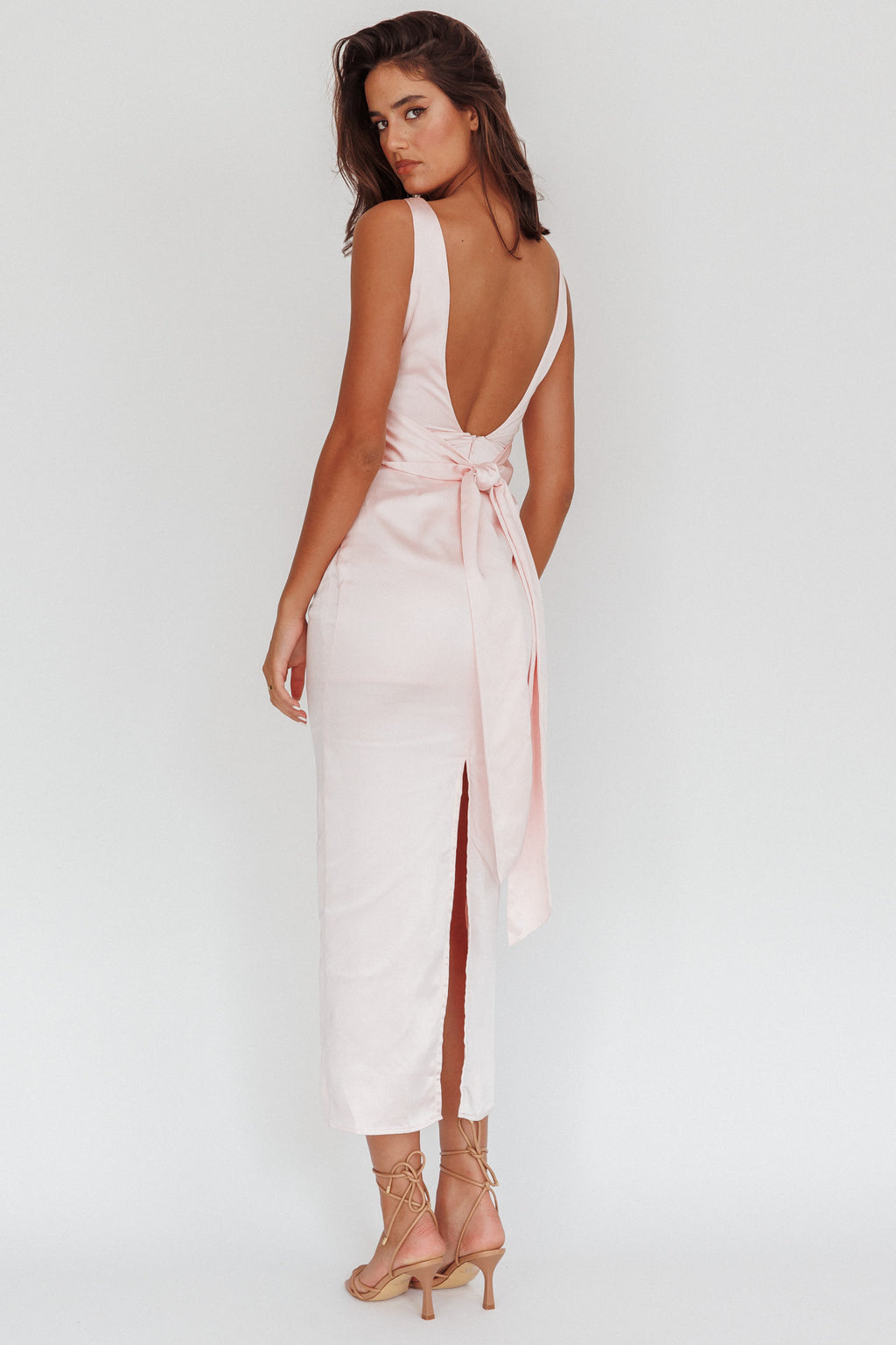 Leila Boat Neck Midi Dress Pink Selfie Leslie Leila Boat Neck Midi Dress Pink Selfie Leslie