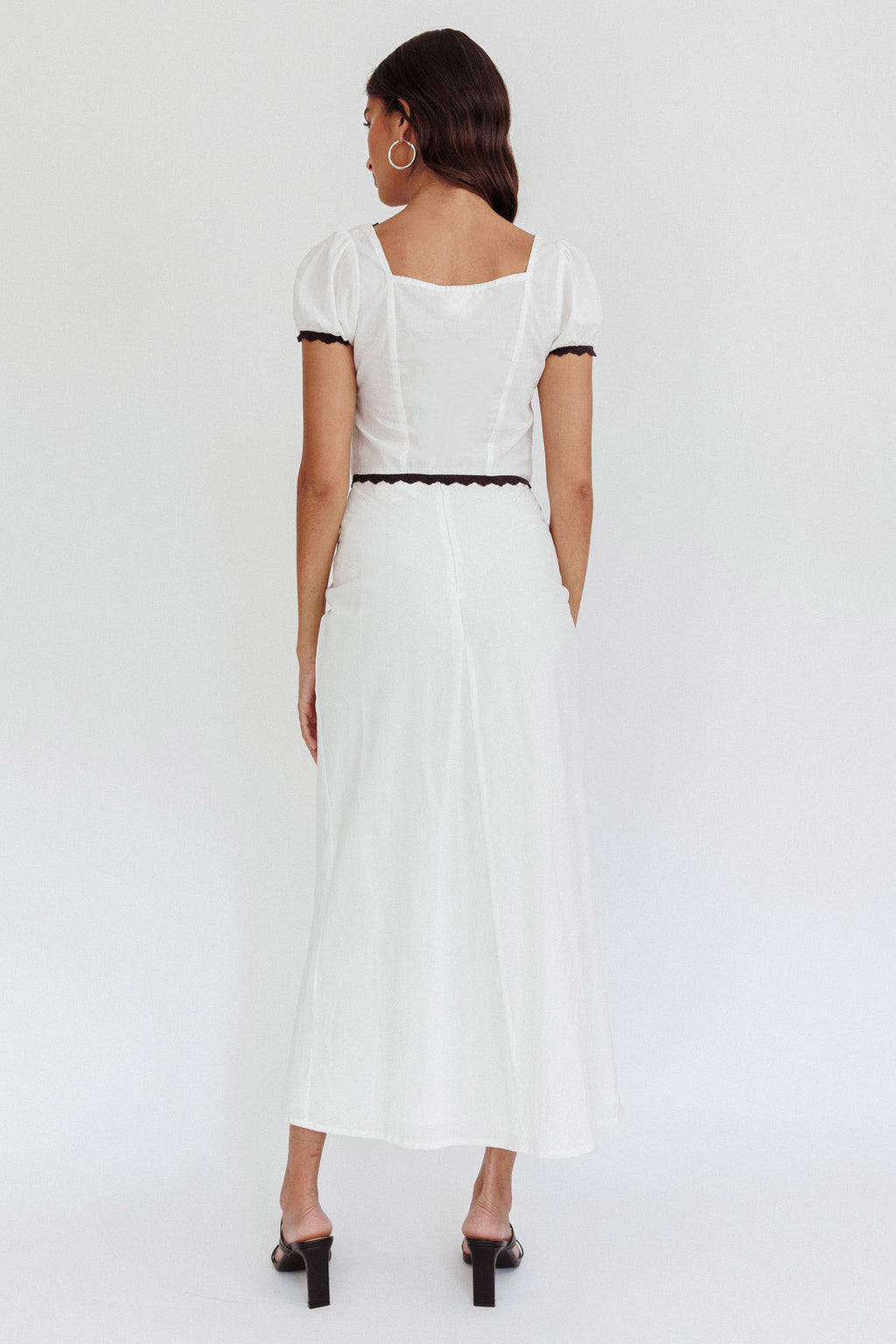 Wistful Midi Skirt White by Selfie Leslie