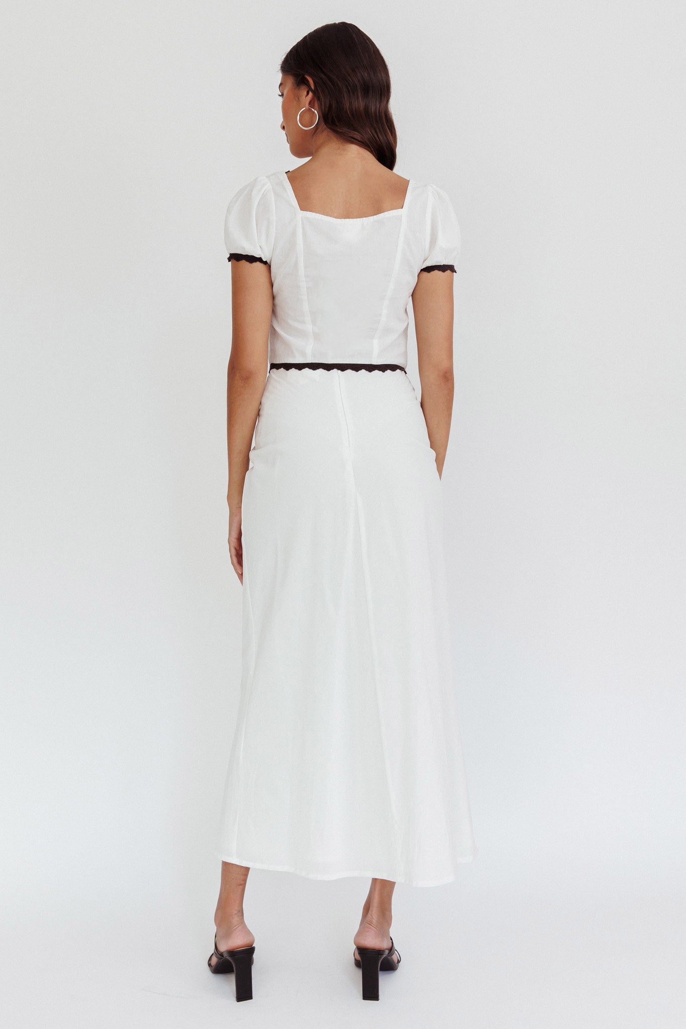 Wistful Midi Skirt White by Selfie Leslie