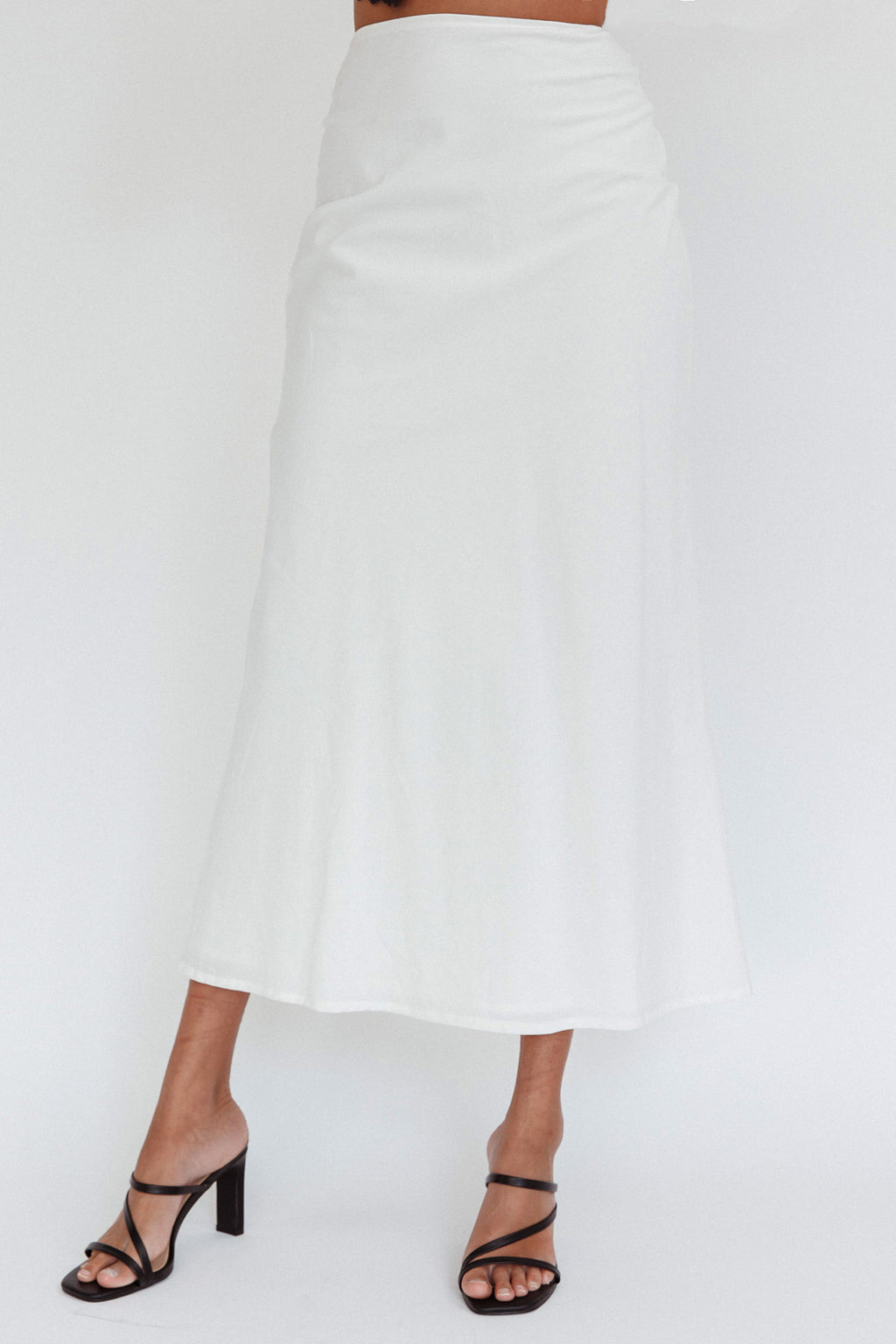 Wistful Midi Skirt White by Selfie Leslie