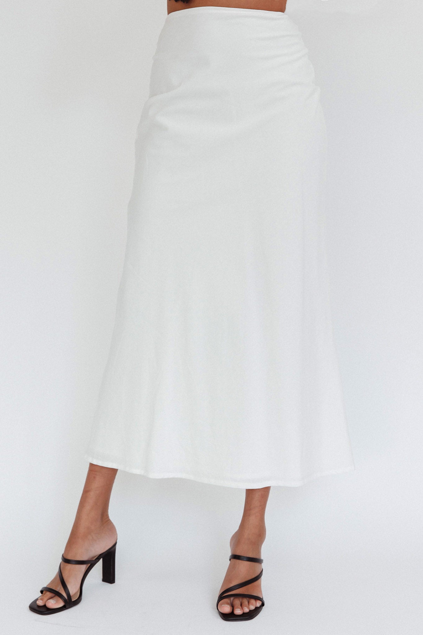 Wistful Midi Skirt White by Selfie Leslie