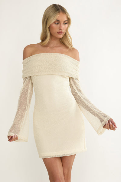 knit off shoulder mini dress Aria Cove - Knit Off the Shoulder Mini Sweater Dress - Women - Polyester - 8 US