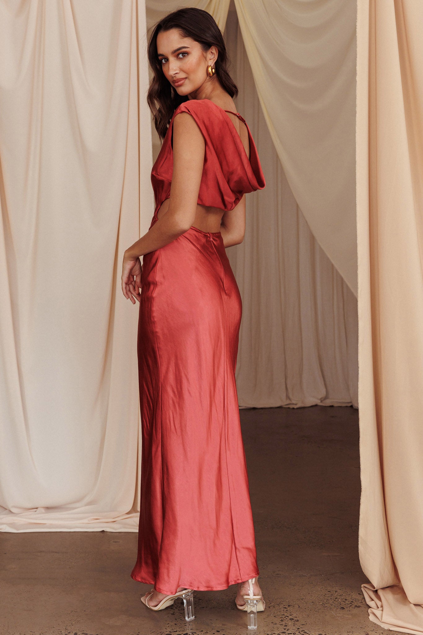 Starlight Sonata Cut-Out Cowl Back Maxi Dress Autumn– Selfie Leslie