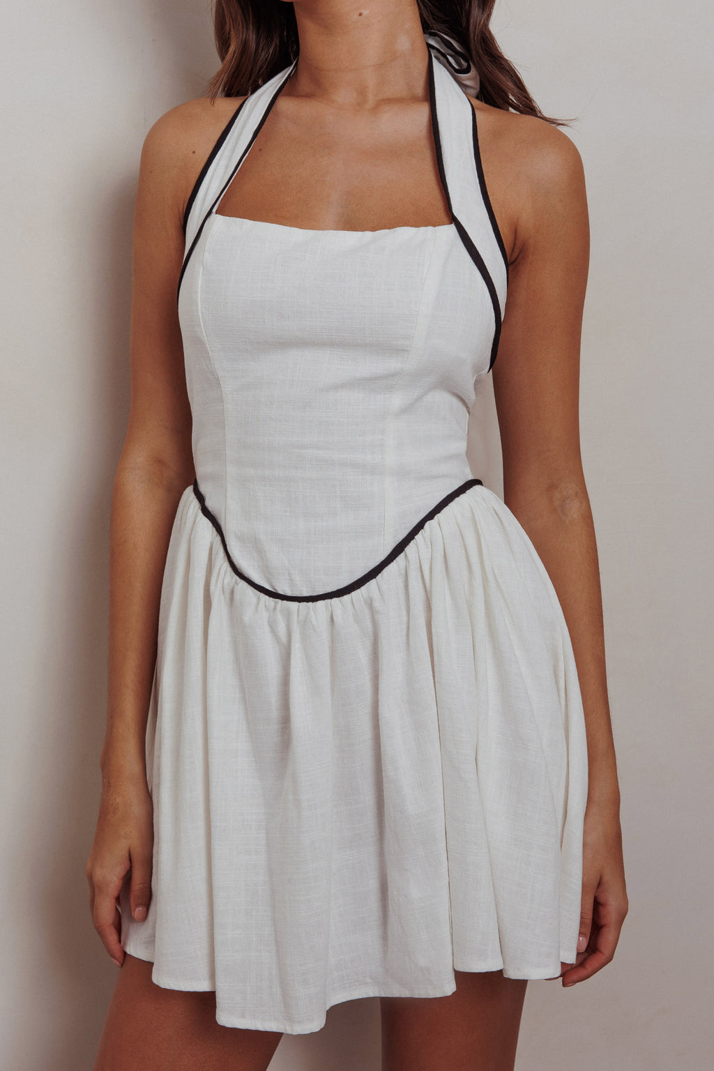 Rune Halterneck Mini Dress White by Selfie Leslie