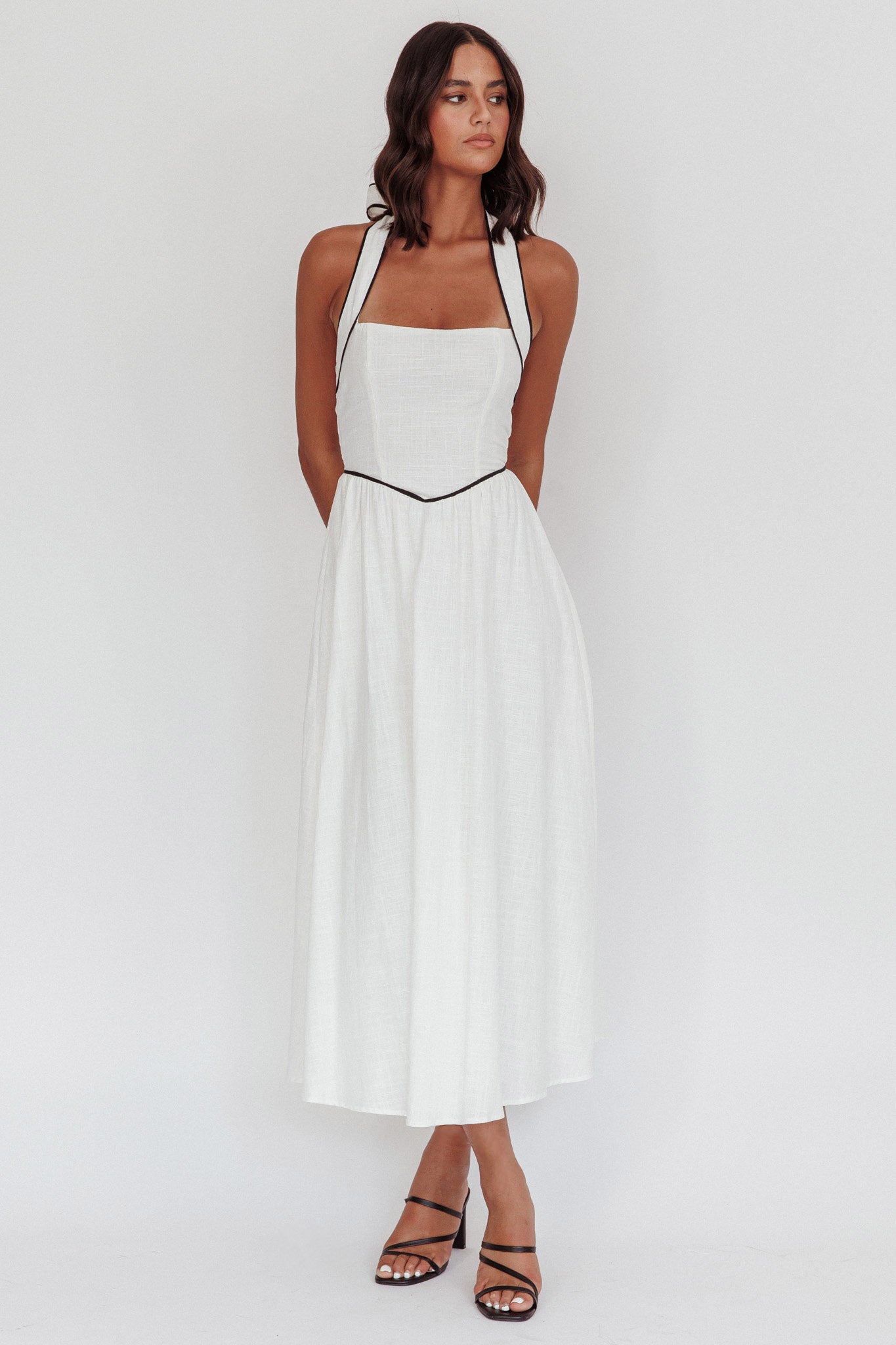 Rune Backless Maxi Dress White Rune Backless Maxi Dress White