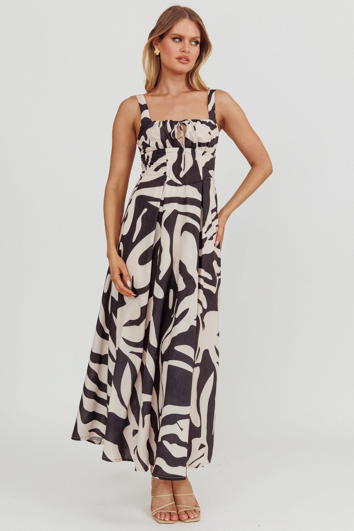 Colette A-Line Maxi Dress Black by Selfie Leslie