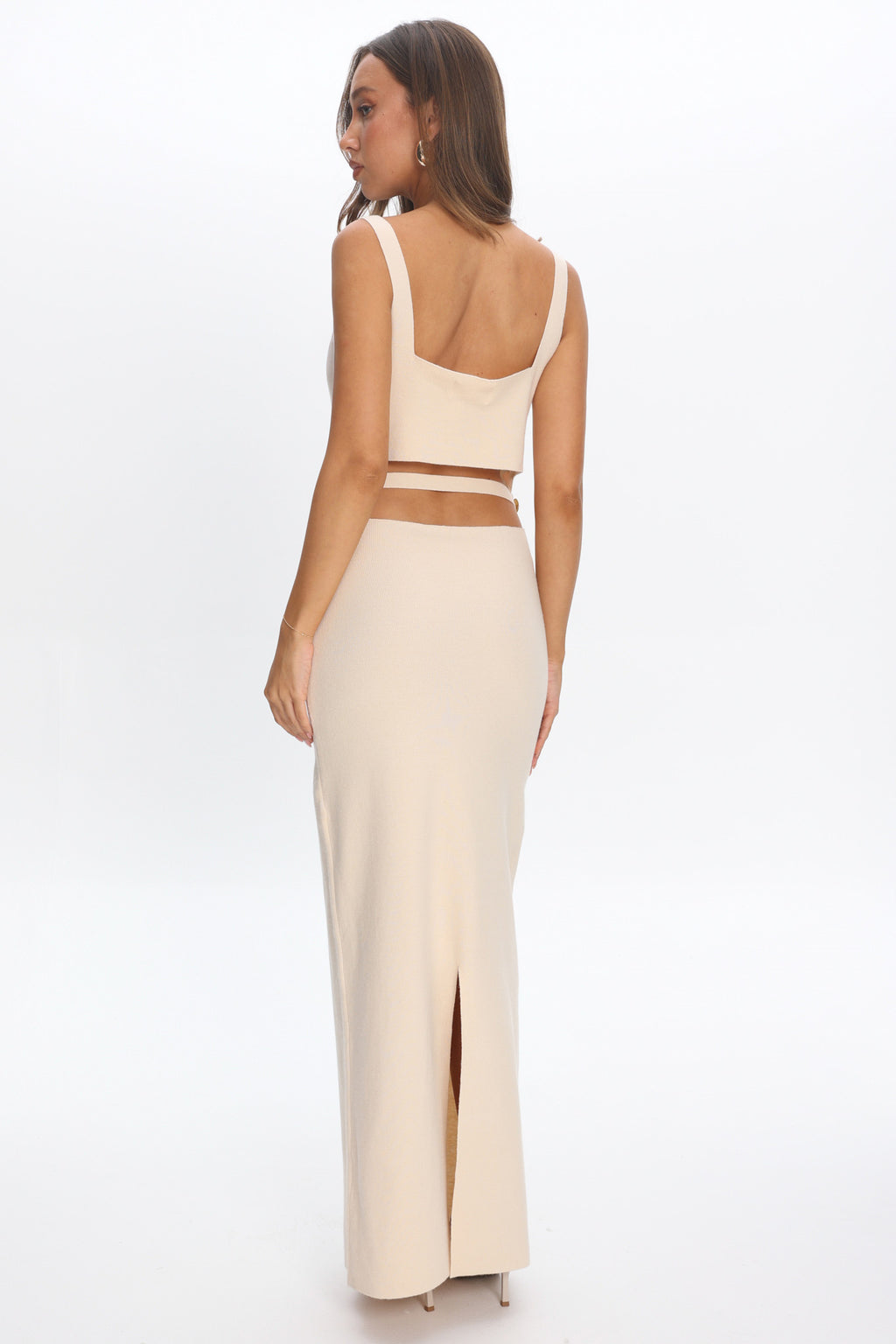 Fall Moon Cut-Out Back Maxi Dress Ivory