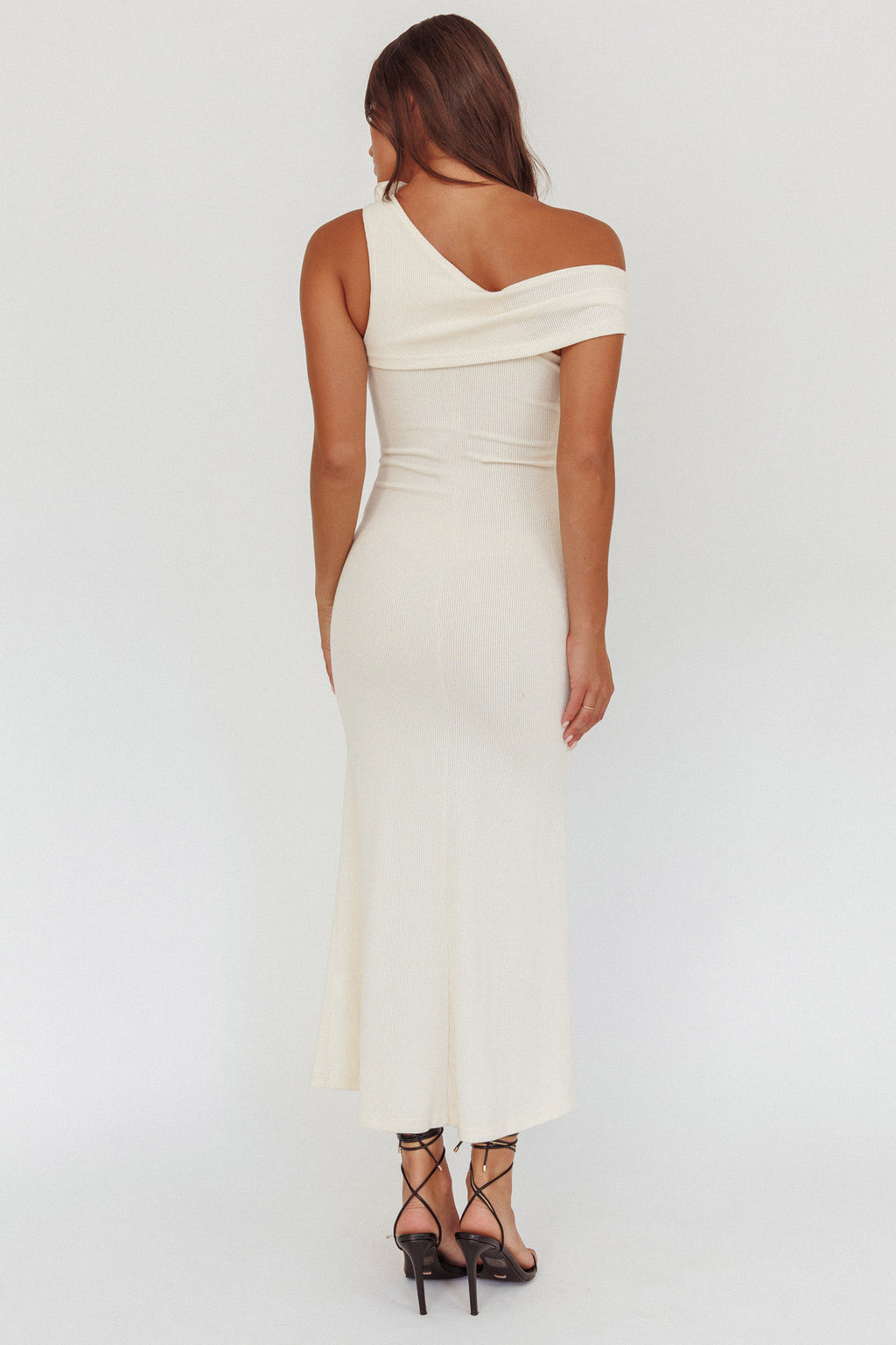 Mazon One-Shoulder Knit Maxi Dress Butter by Selfie Leslie