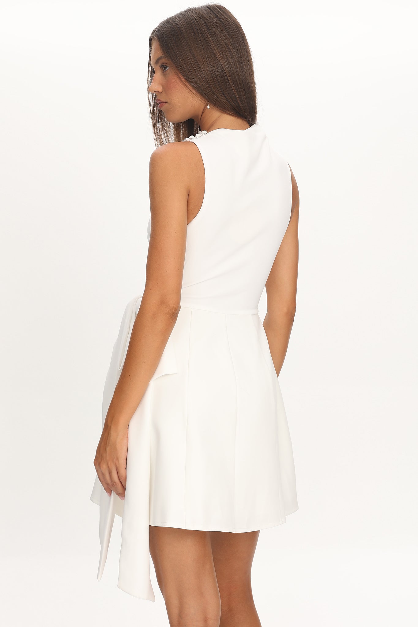 Breaker High Neck Mini Dress White White by Selfie Leslie
