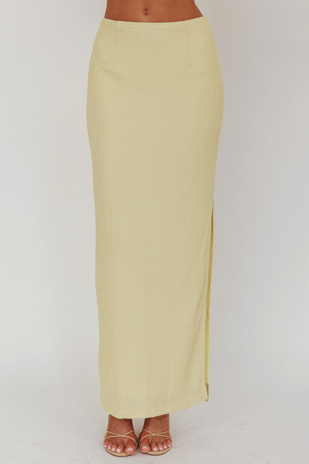 Always Ready Side Split Maxi Skirt Sage by Selfie Leslie