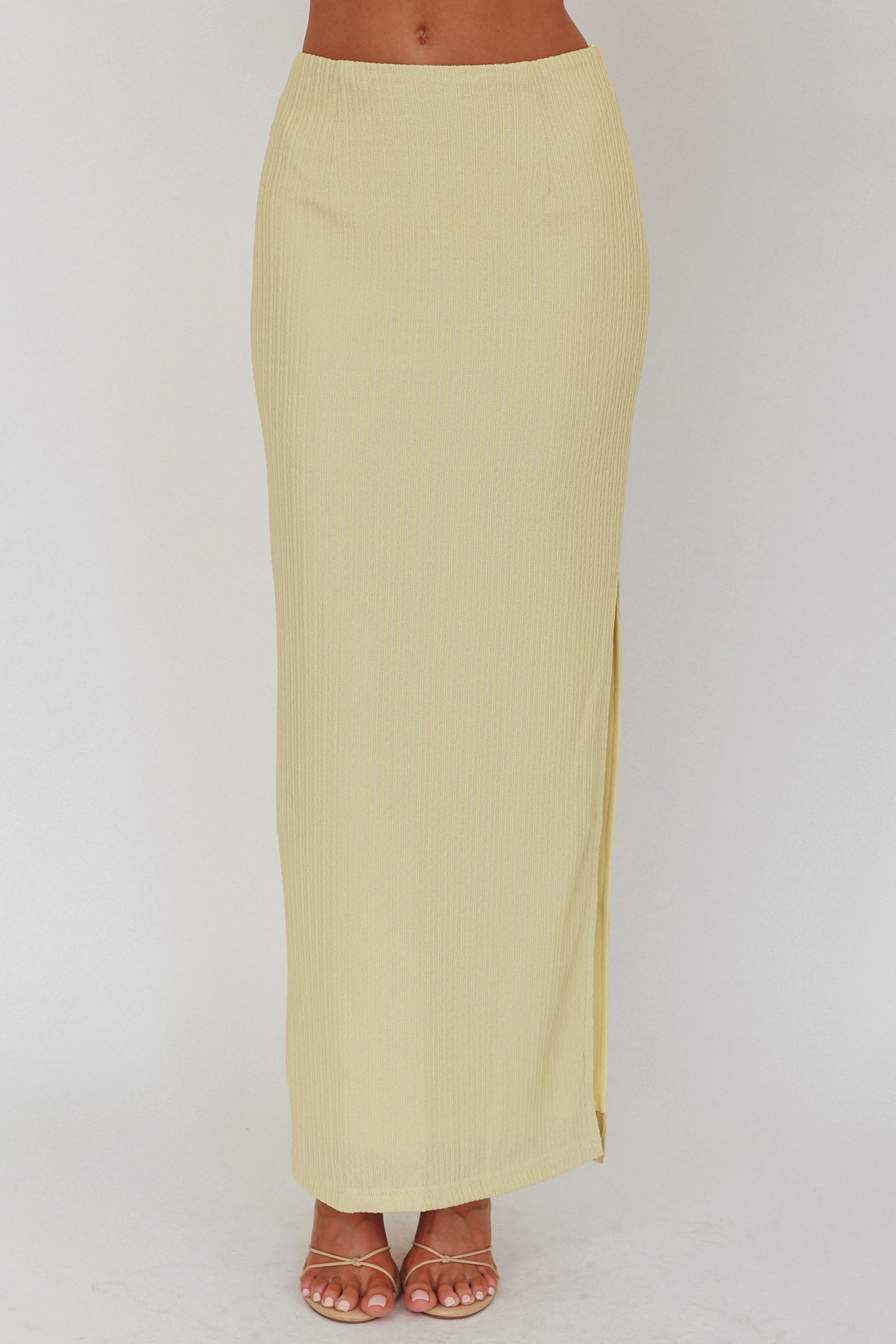 Always Ready Side Split Maxi Skirt Sage by Selfie Leslie