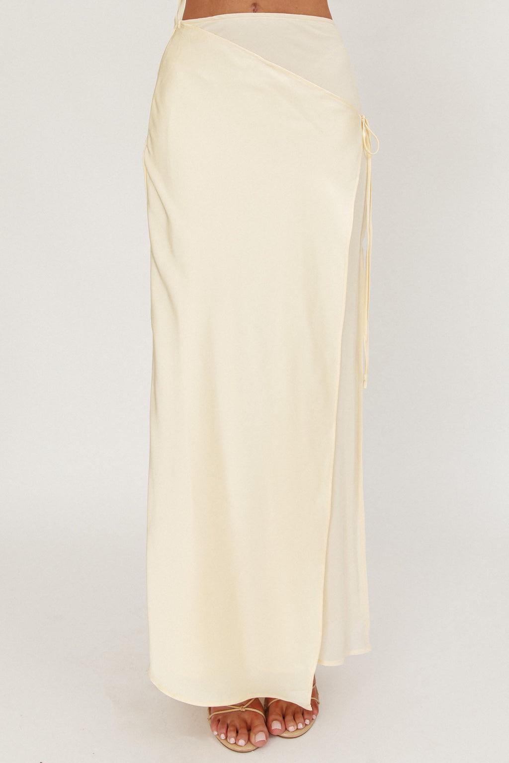 Jerica Wrap Front Maxi Skirt Butter by Selfie Leslie