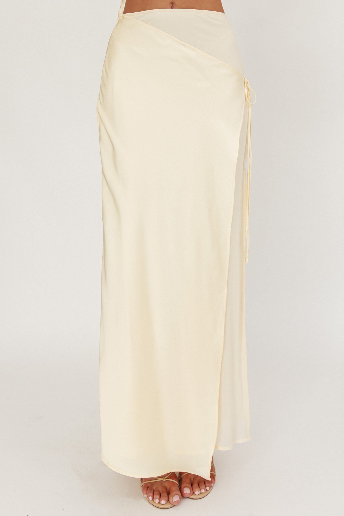 Jerica Wrap Front Maxi Skirt Butter by Selfie Leslie
