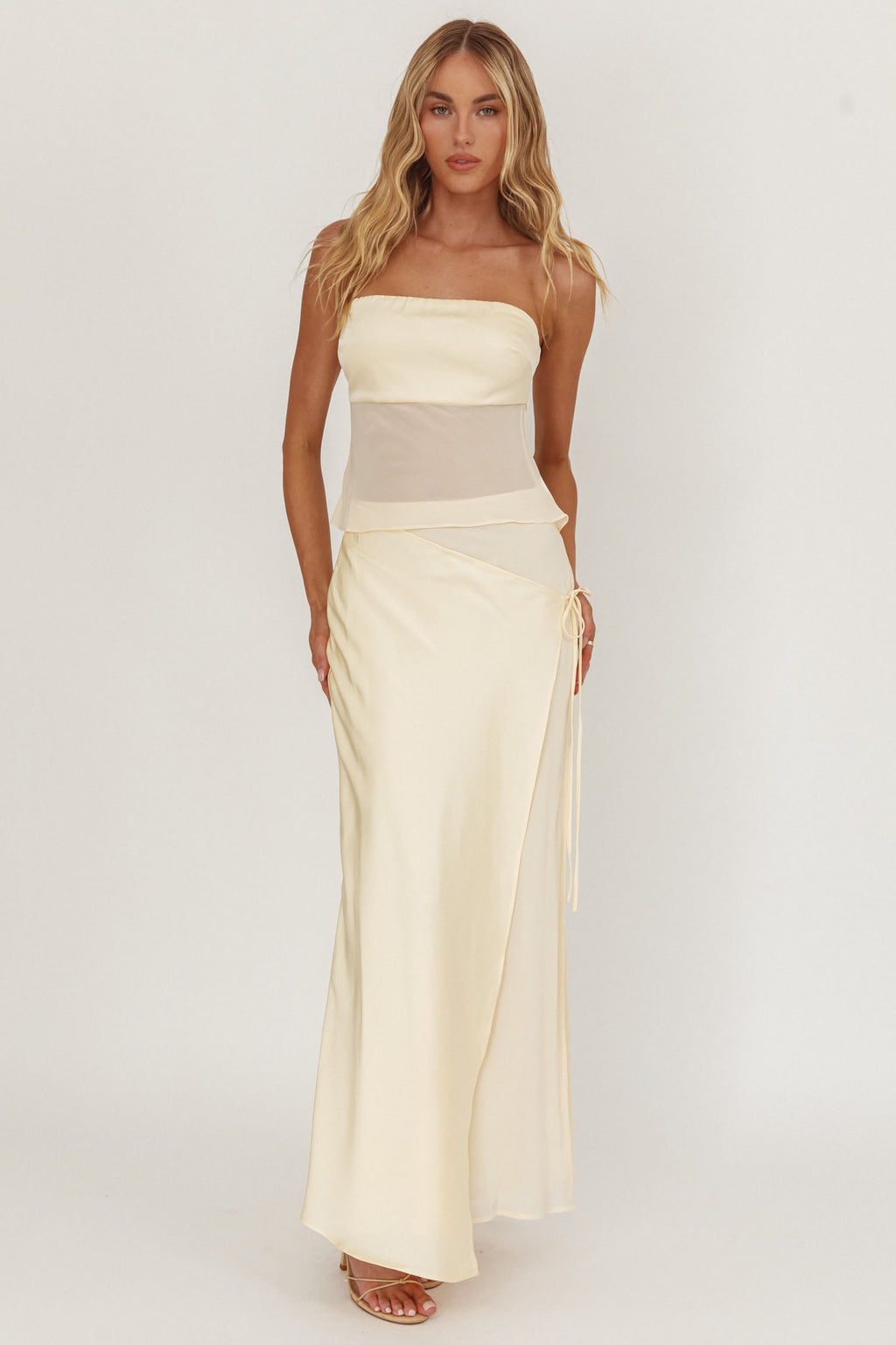 Jerica Wrap Front Maxi Skirt Butter by Selfie Leslie