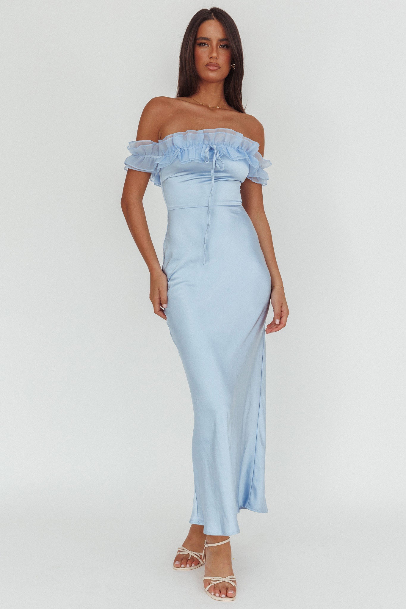 Summerfield Off-Shoulder Maxi Dress Blue by Selfie Leslie