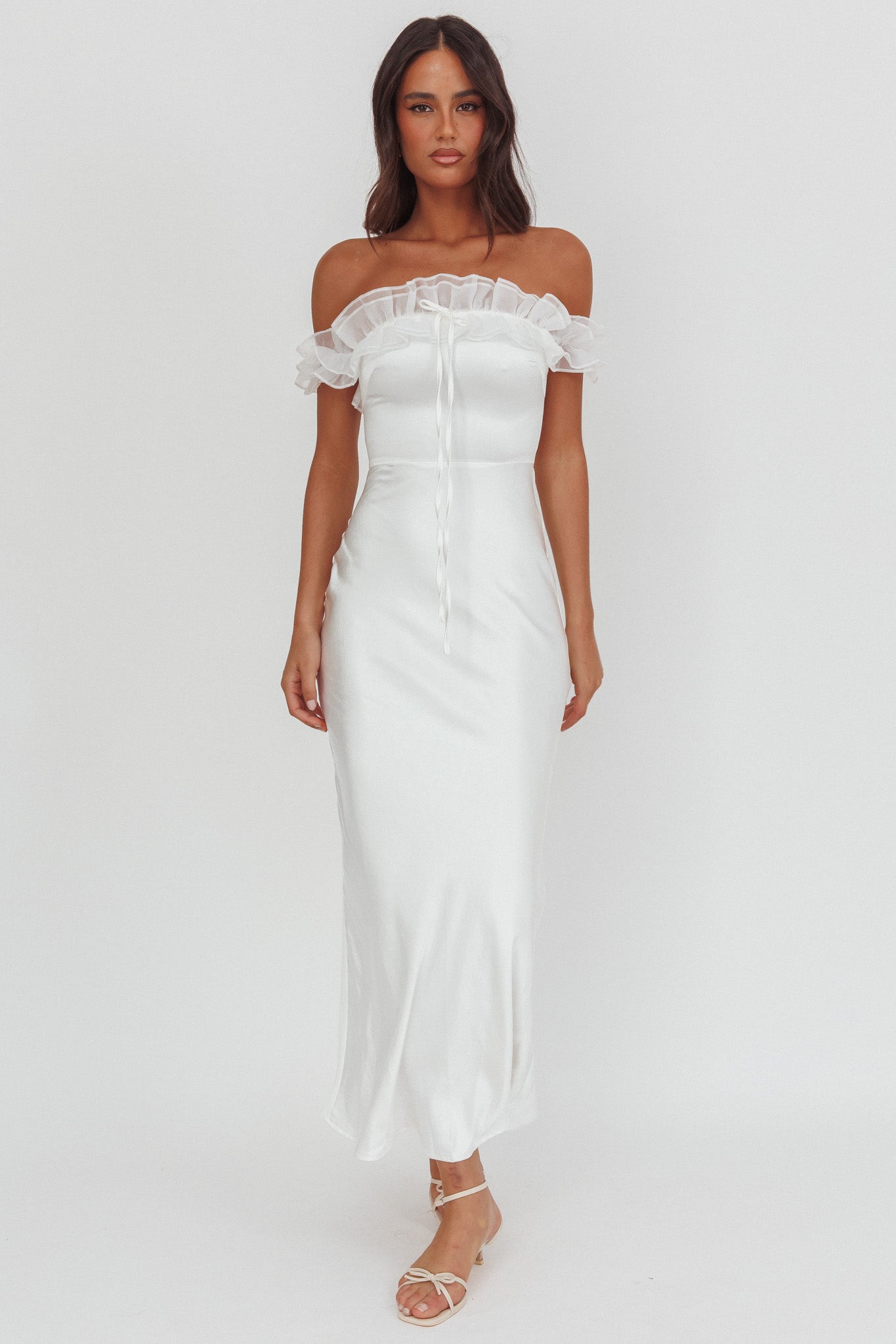 Summerfield Off-Shoulder Maxi Dress White by Selfie Leslie