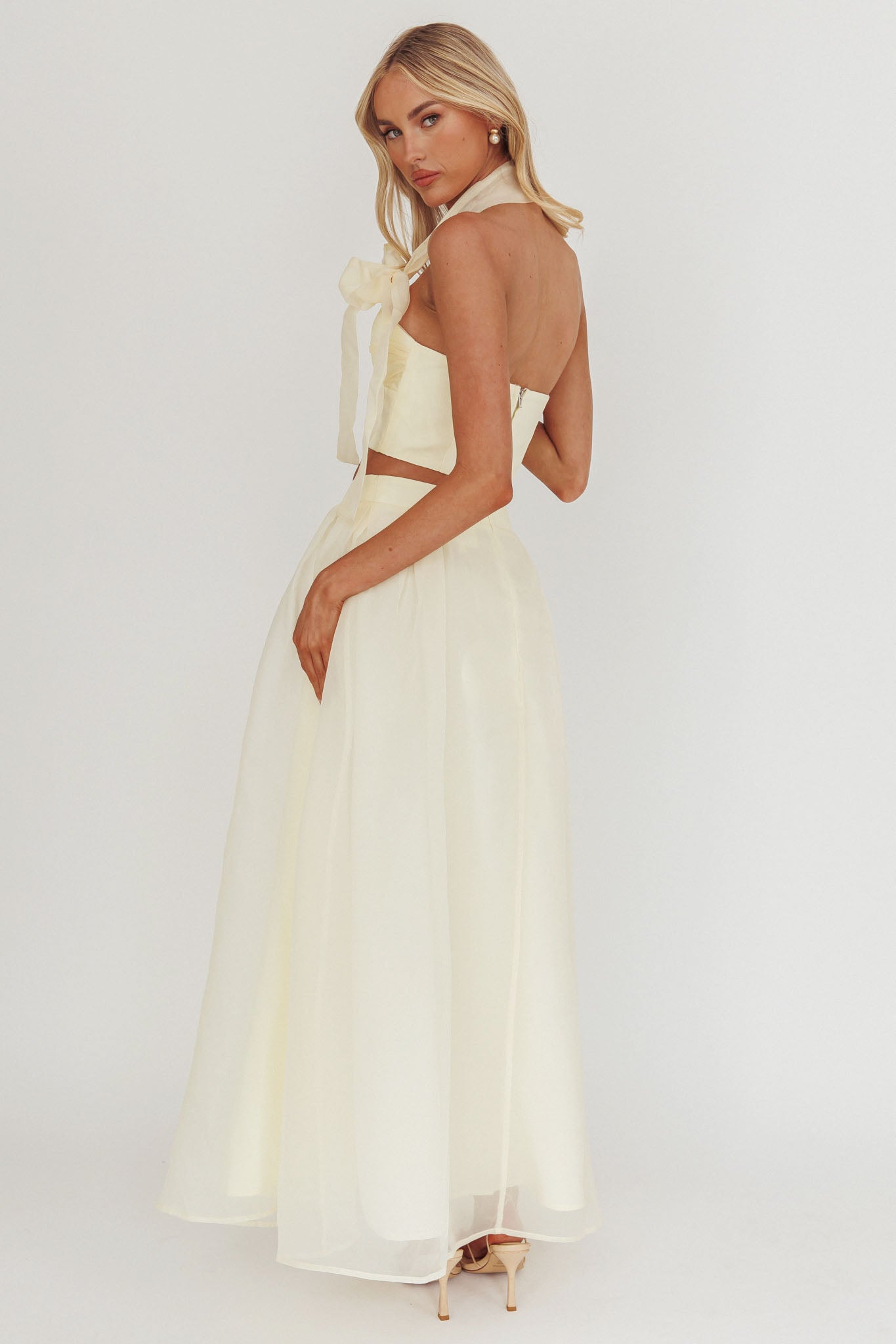 Simple Things Organza Maxi Skirt Butter by Selfie Leslie