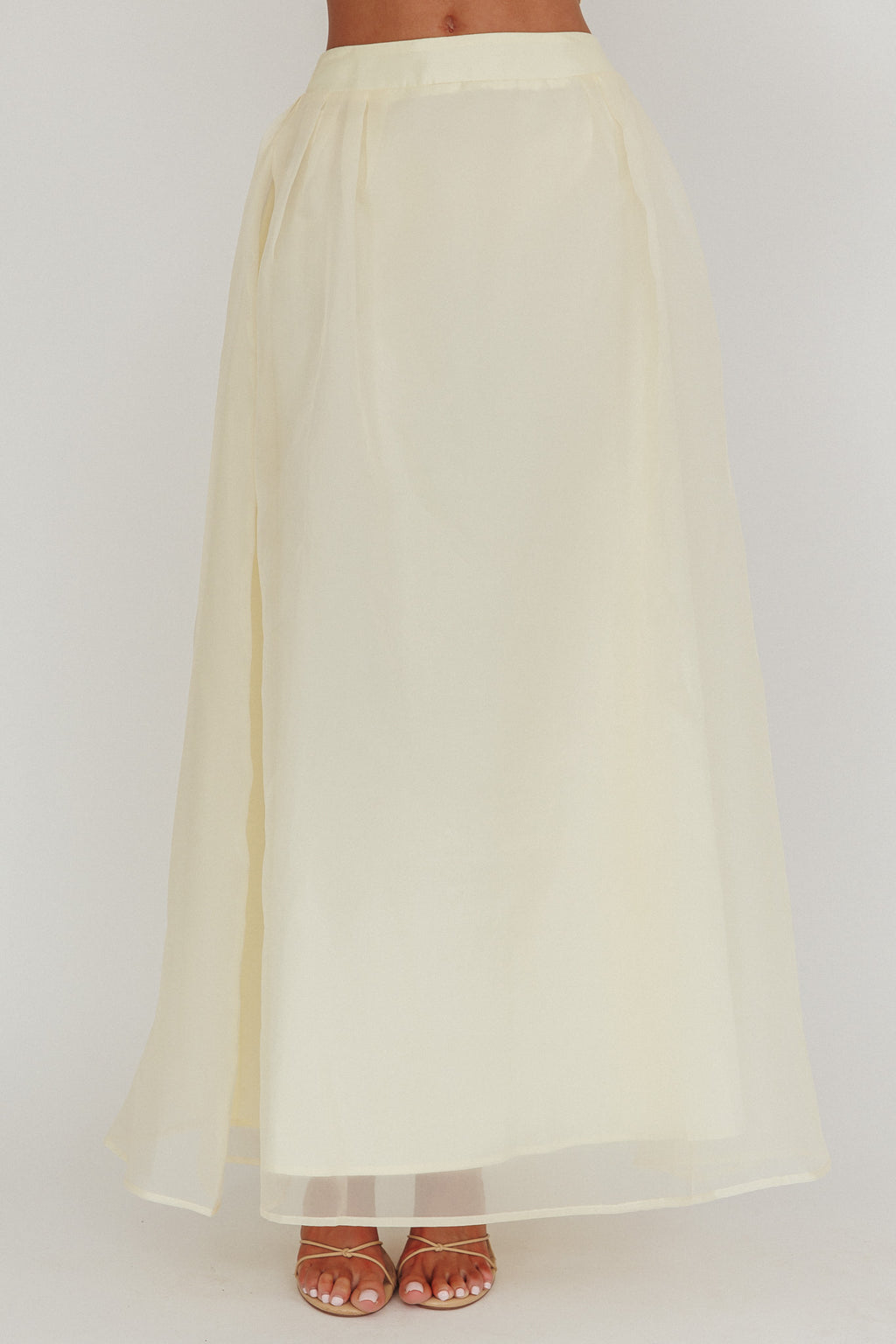 Simple Things Organza Maxi Skirt Butter by Selfie Leslie