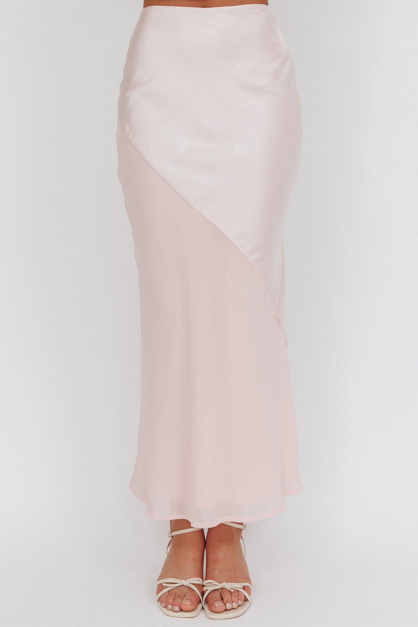 Easy Love Contrast Maxi Skirt Pink by Selfie Leslie
