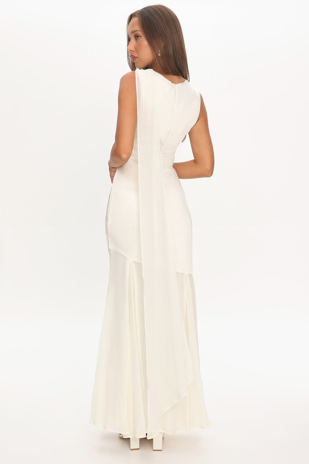 Meliza Keyhole Bust Maxi Dress Oyster by Selfie Leslie