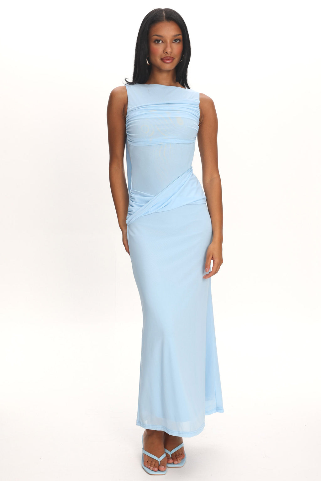 Carri Twist Waist Maxi Dress Ice Blue Carri Twist Waist Maxi Dress Ice Blue