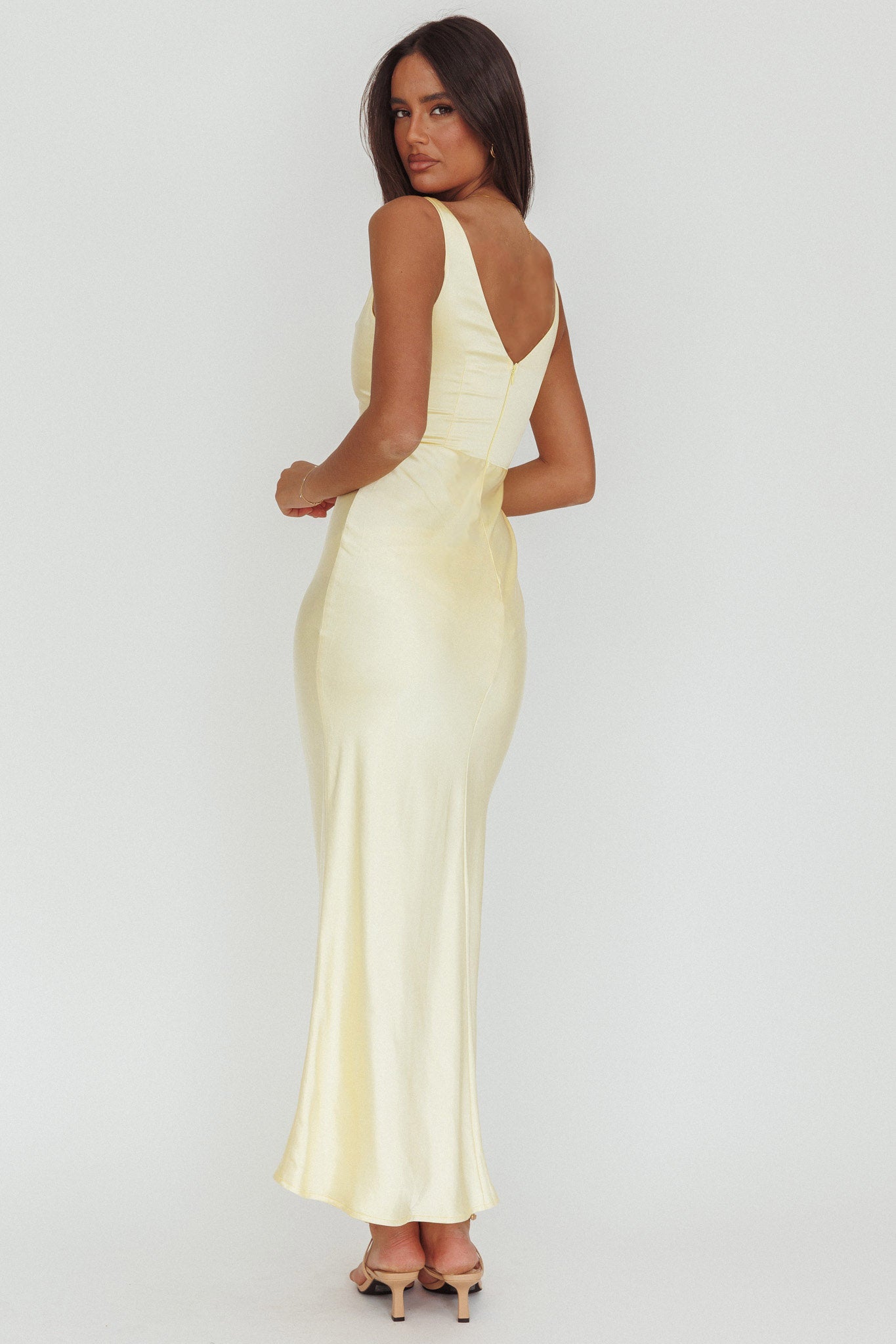 Venus Rising Sleeveless Cowl Neck Maxi Dress Butter - XS Venus Rising Sleeveless Cowl Neck Maxi Dress Butter - XS