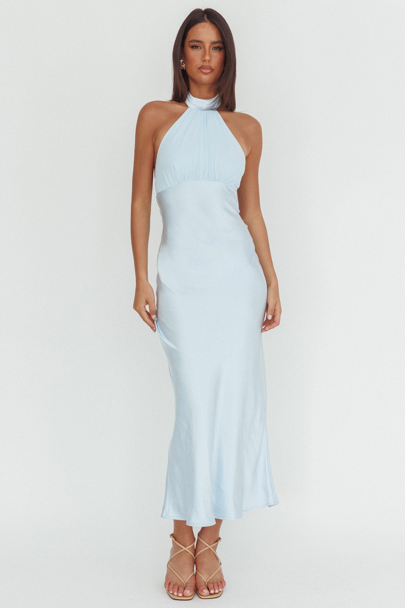 Kaivira Halterneck Maxi Dress Ice Blue | Selfie Leslie
