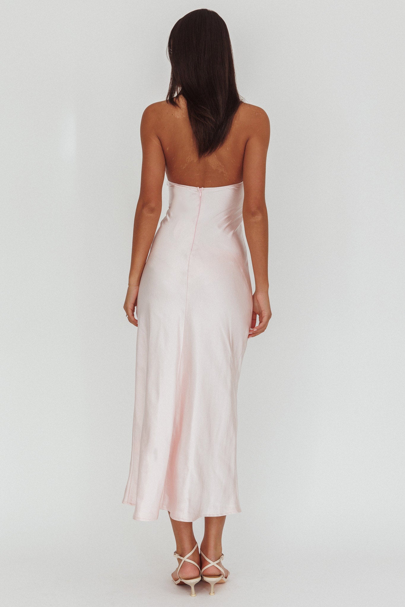 Kaivira Halterneck Maxi Dress Pink by Selfie Leslie