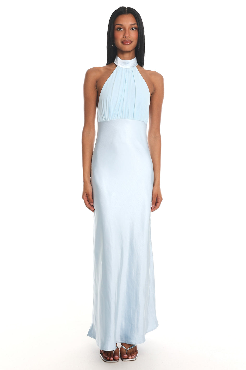 Kaivira Halterneck Maxi Dress Ice Blue by Selfie Leslie